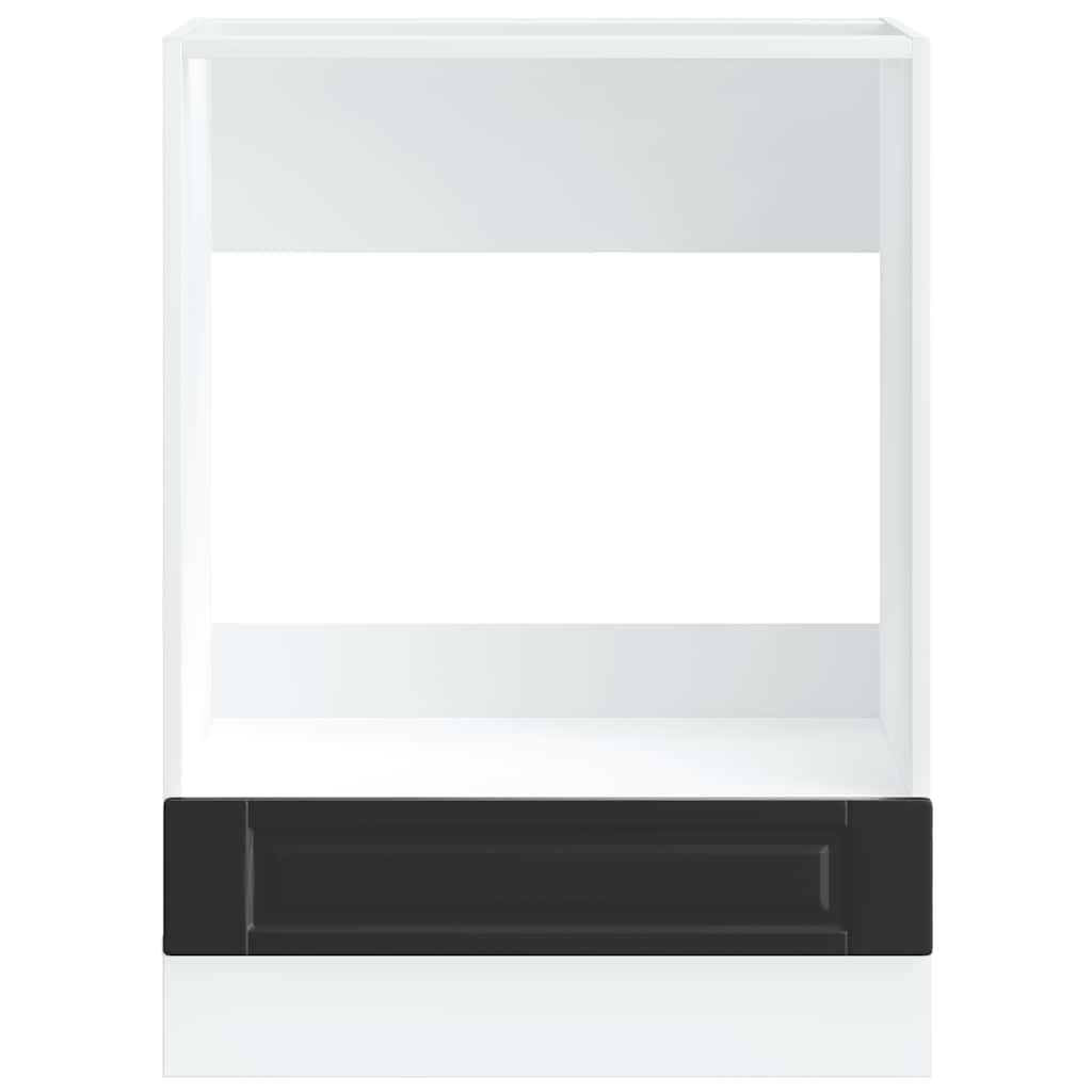 Oven Cabinet Porto Black Engineered Wood